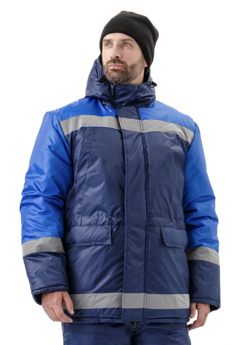 Костюм зимний "Скандин-СОП" куртка/полукомб. цвет: т.синий/василек - фото 1