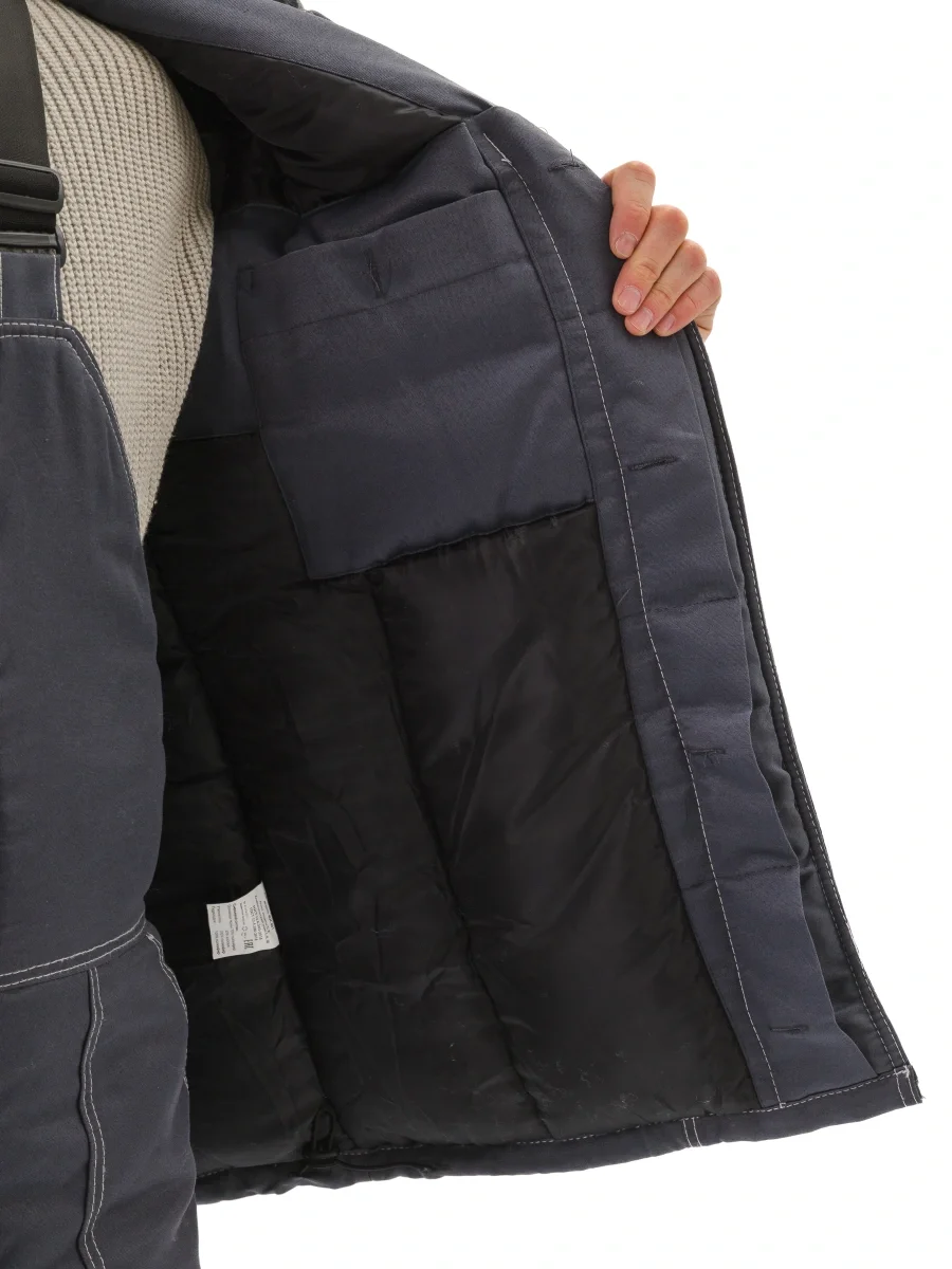 Костюм зимний "ВЬЮГА" куртка/полукомб. цвет: т.серый/красный - фото 14