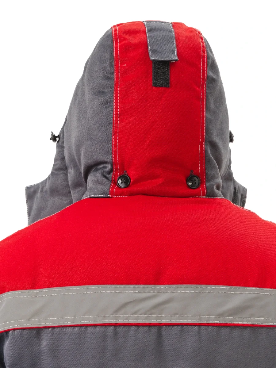 Костюм зимний "ВЬЮГА" куртка/полукомб. цвет: т.серый/красный - фото 9