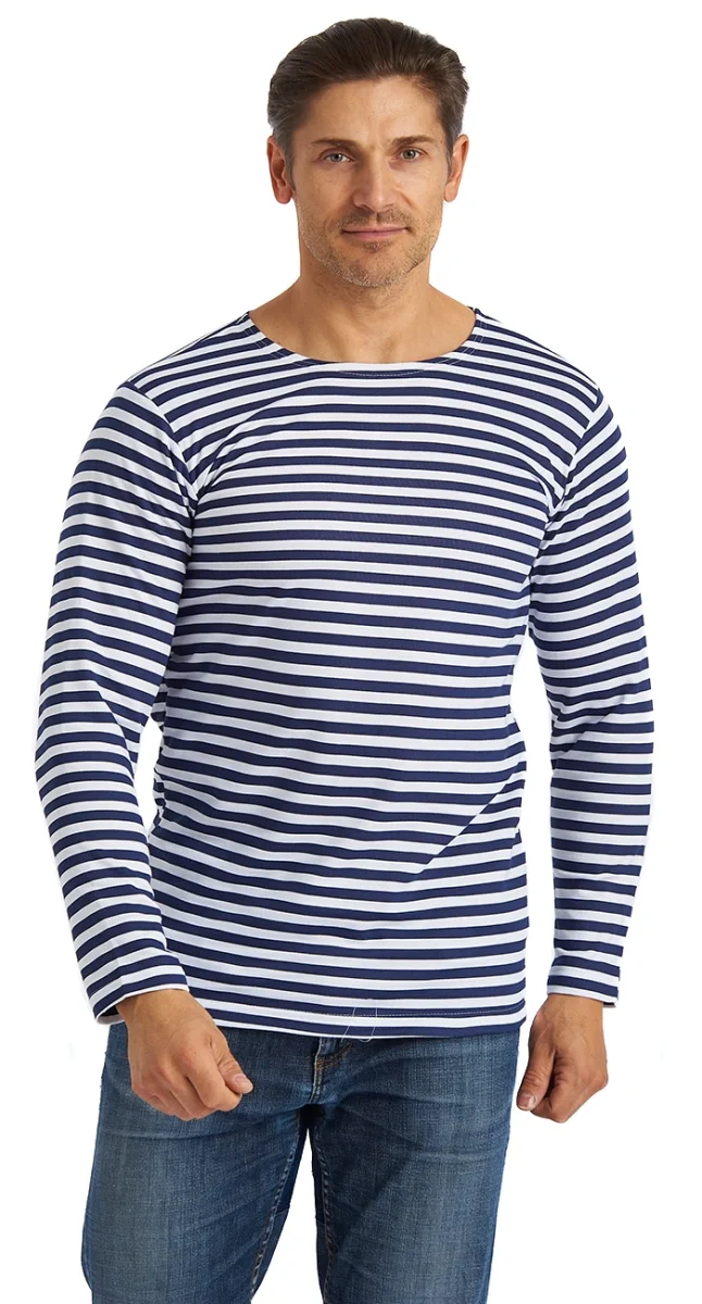 Тельняшка с начесом, синяя - фото 1