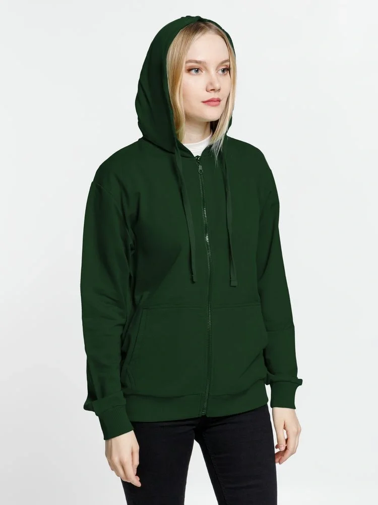 Толстовка на молнии с капюшоном Siverga 2.0, темно-зеленая - фото 12