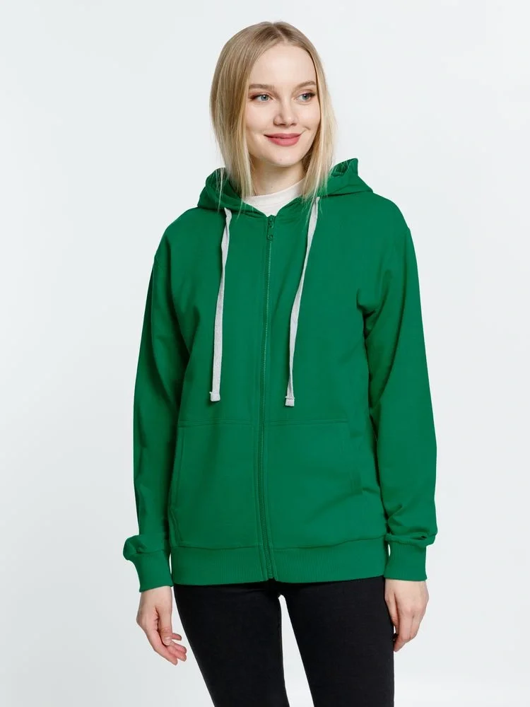Толстовка на молнии с капюшоном Siverga, зеленая - фото 4