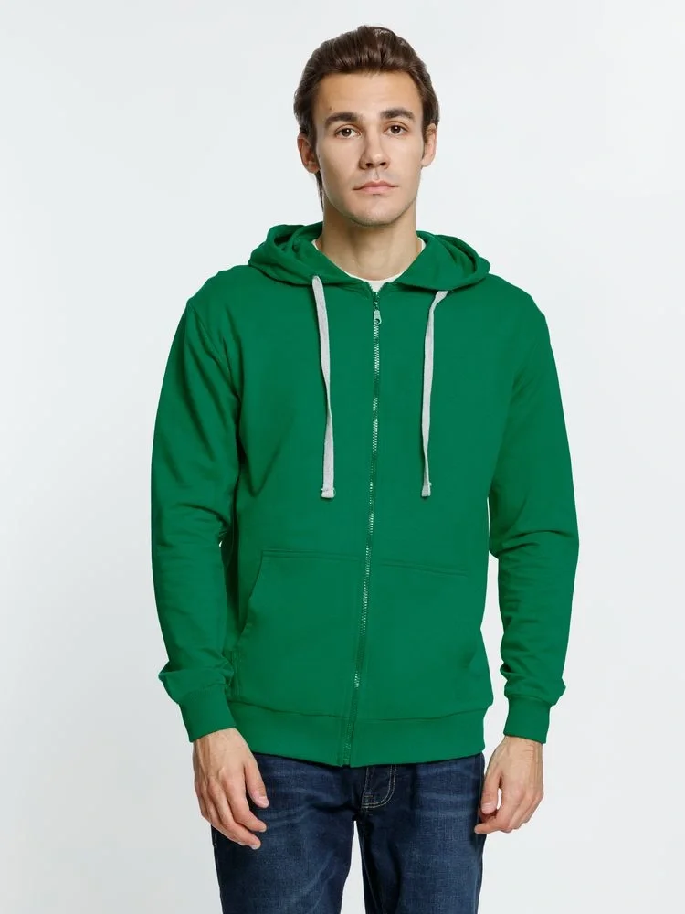 Толстовка на молнии с капюшоном Siverga, зеленая - фото 8
