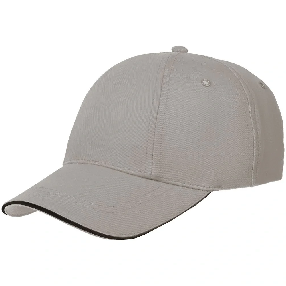 Бейсболка Canopy, серая с черным кантом - фото 5