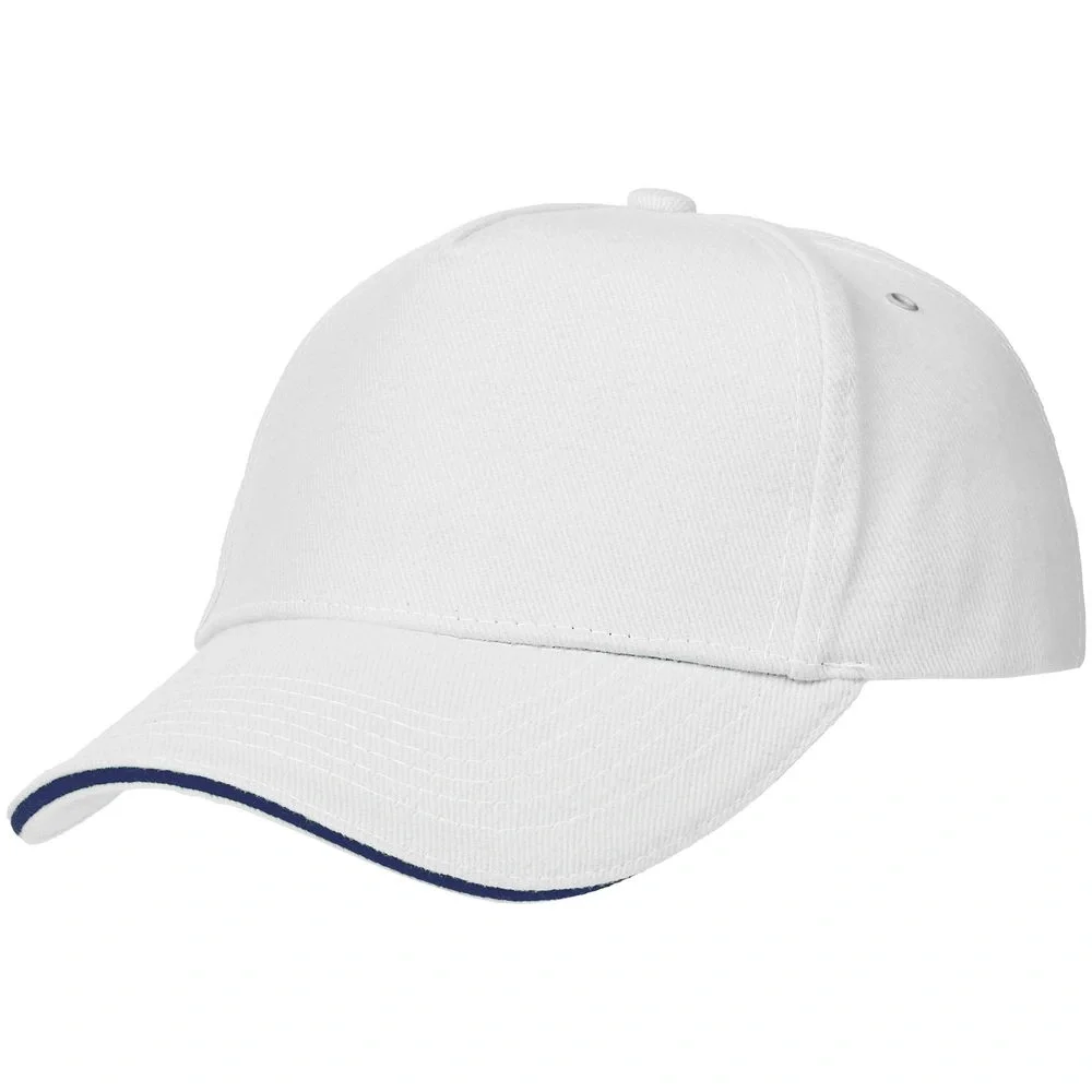 Бейсболка Classic, белая с темно-синим кантом - фото 1