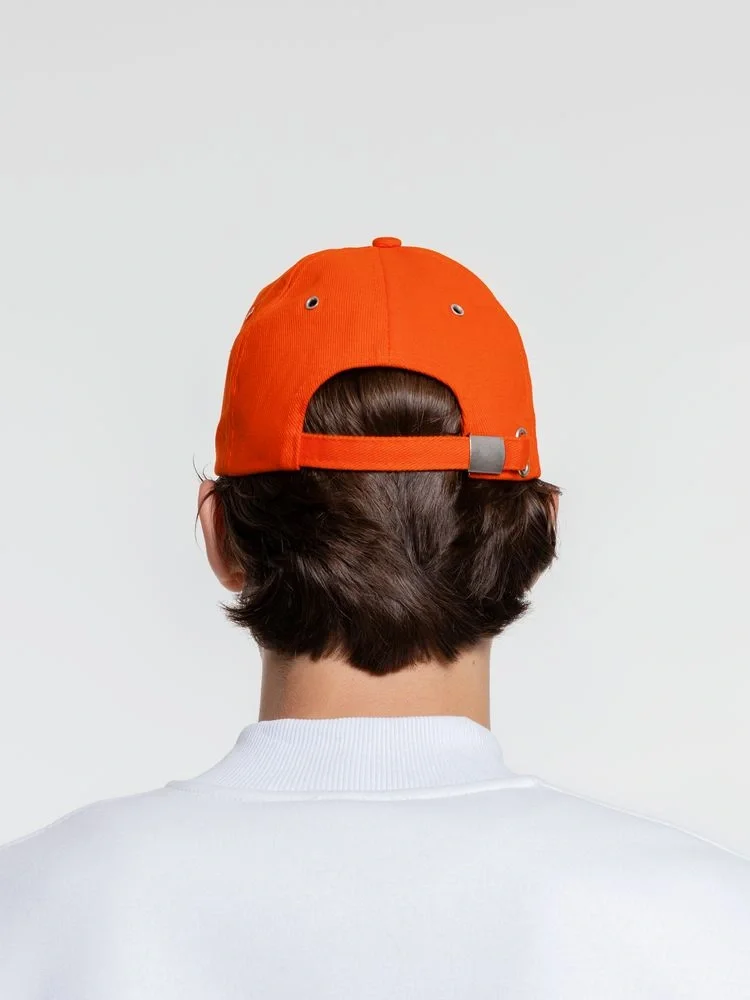 Бейсболка Classic, оранжевая с белым кантом - фото 16
