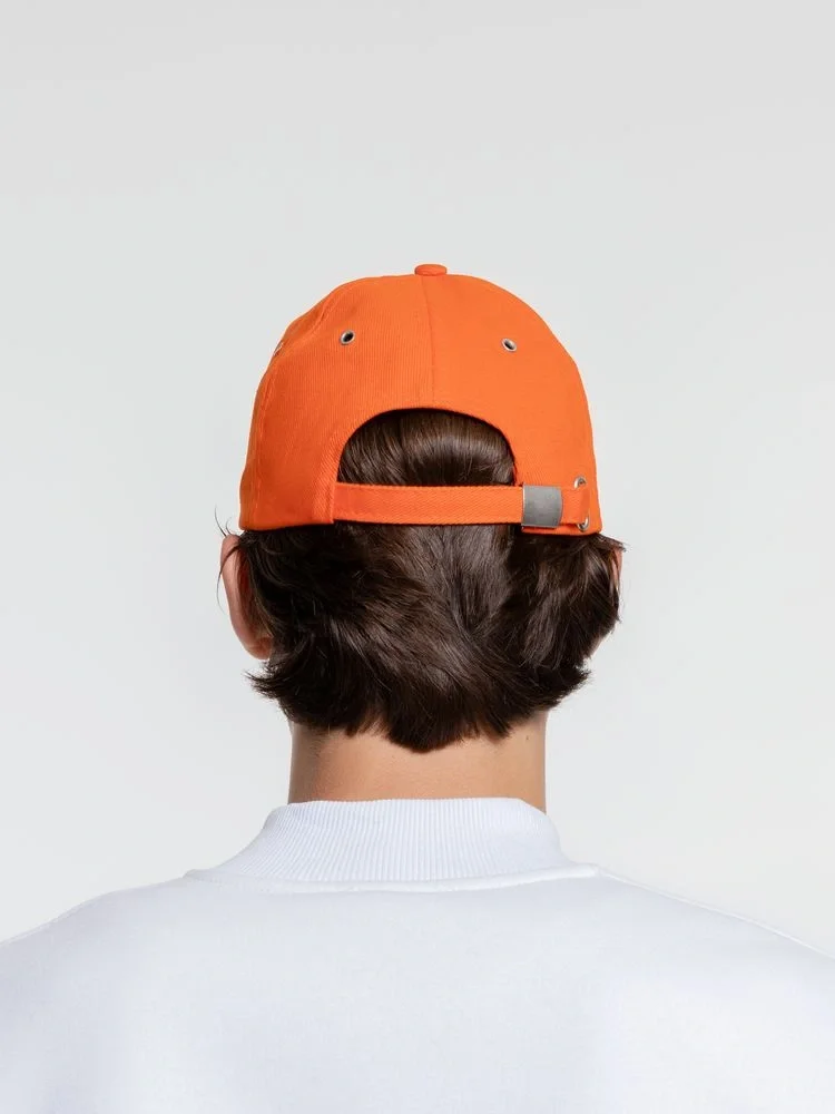 Бейсболка Classic, оранжевая с белым кантом - фото 6