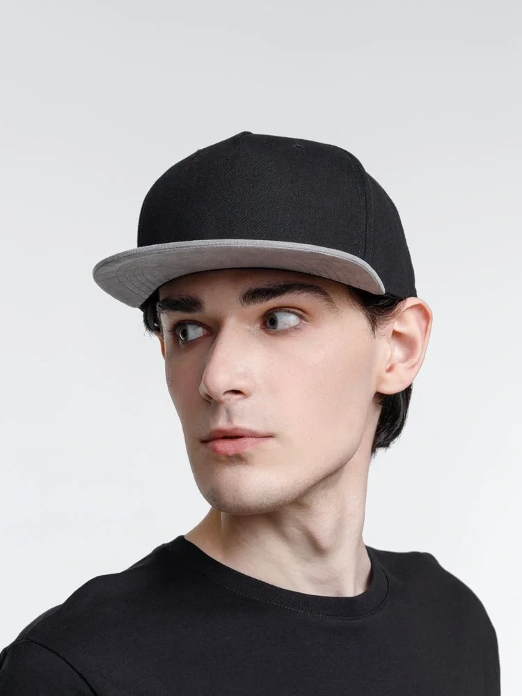 Бейсболка Foreside с прямым козырьком, черная с серым - фото 8