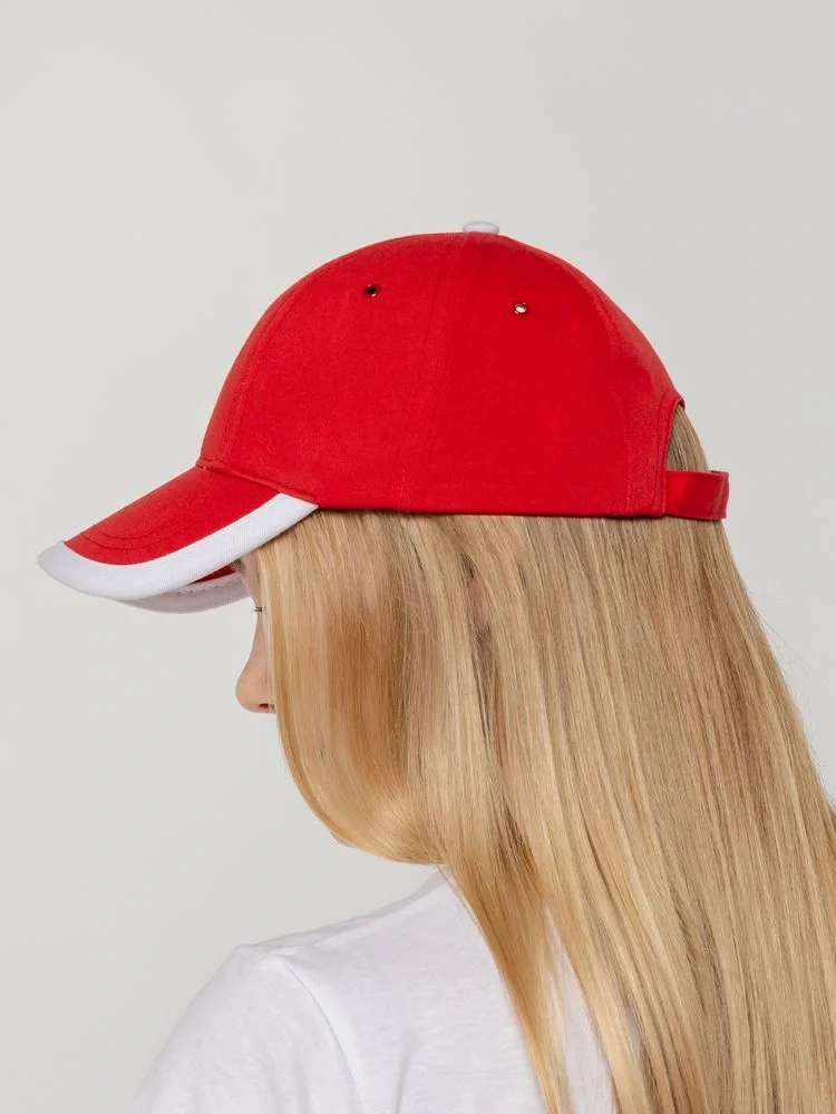 Бейсболка Honor, красная с белым кантом - фото 7