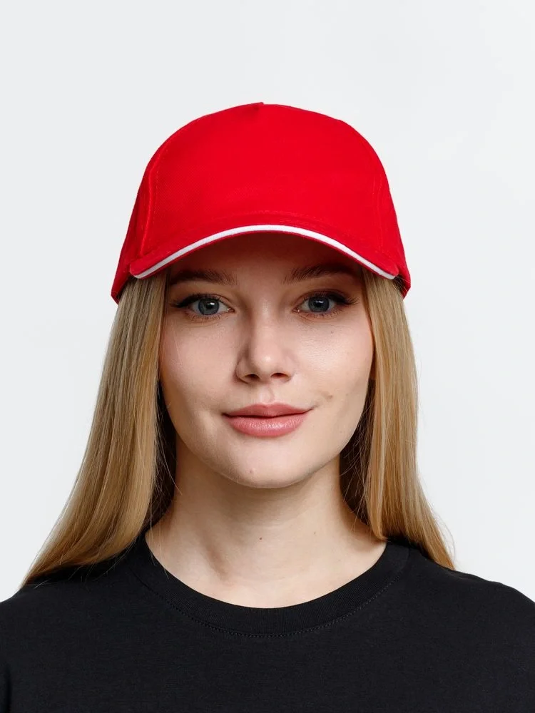 Бейсболка Long Beach, красная с белым - фото 13