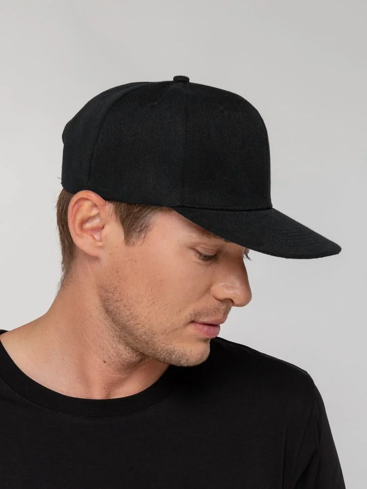 Бейсболка Snapback с прямым козырьком, черная - фото 5