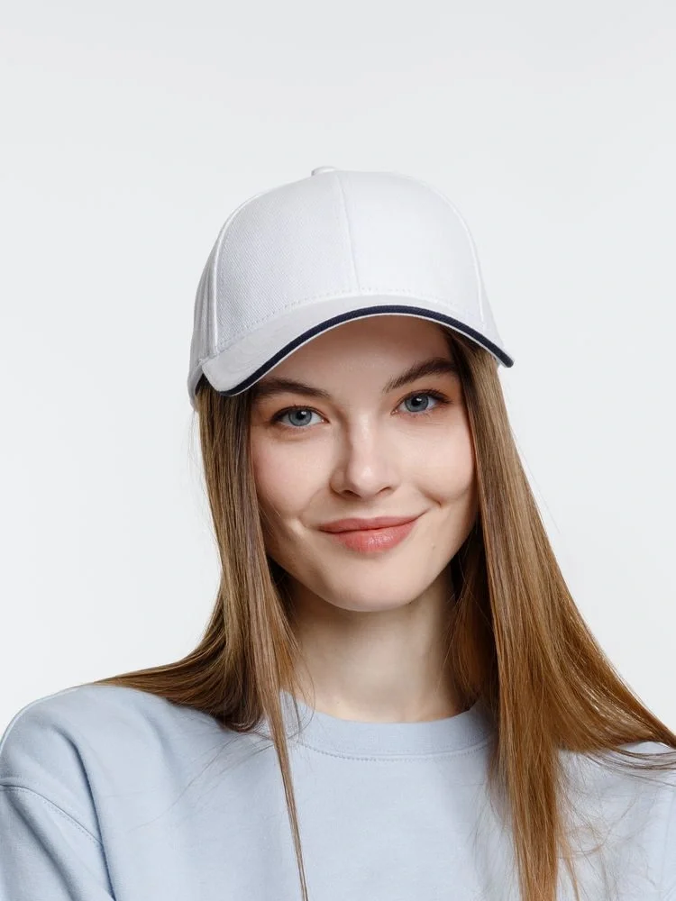 Бейсболка Spiker, белая с темно-синим - фото 5