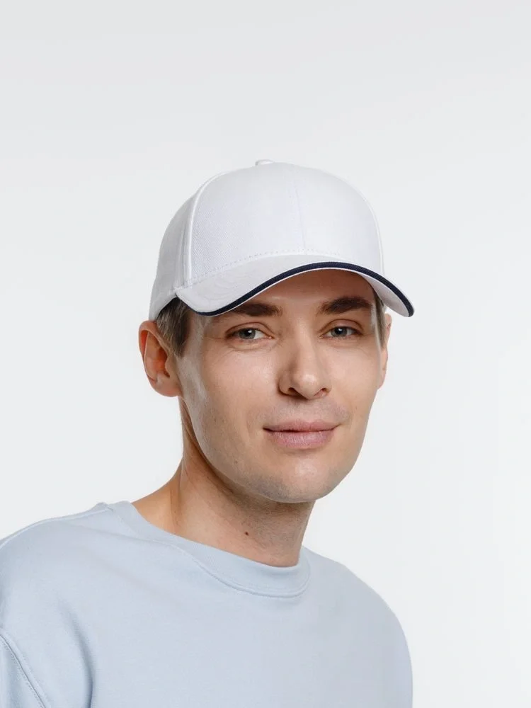 Бейсболка Spiker, белая с темно-синим - фото 8