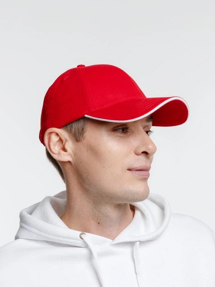 Бейсболка Spiker, красная с белым - фото 5