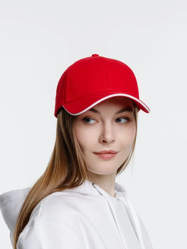 Бейсболка Spiker, красная с белым - фото 8