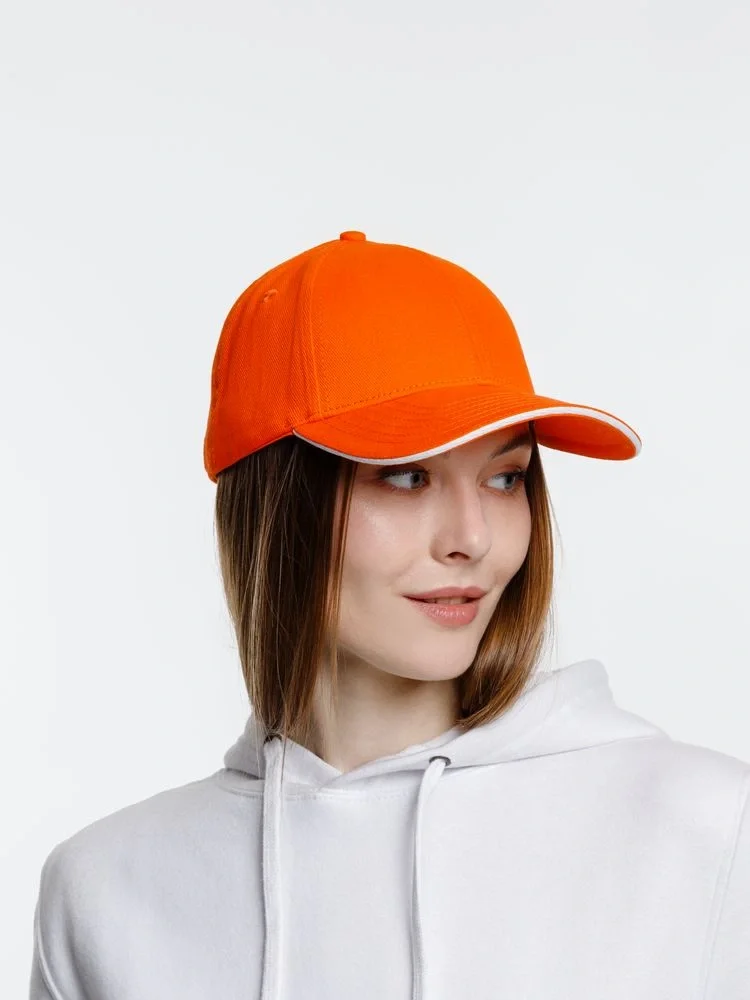 Бейсболка Spiker, оранжевая с белым - фото 6