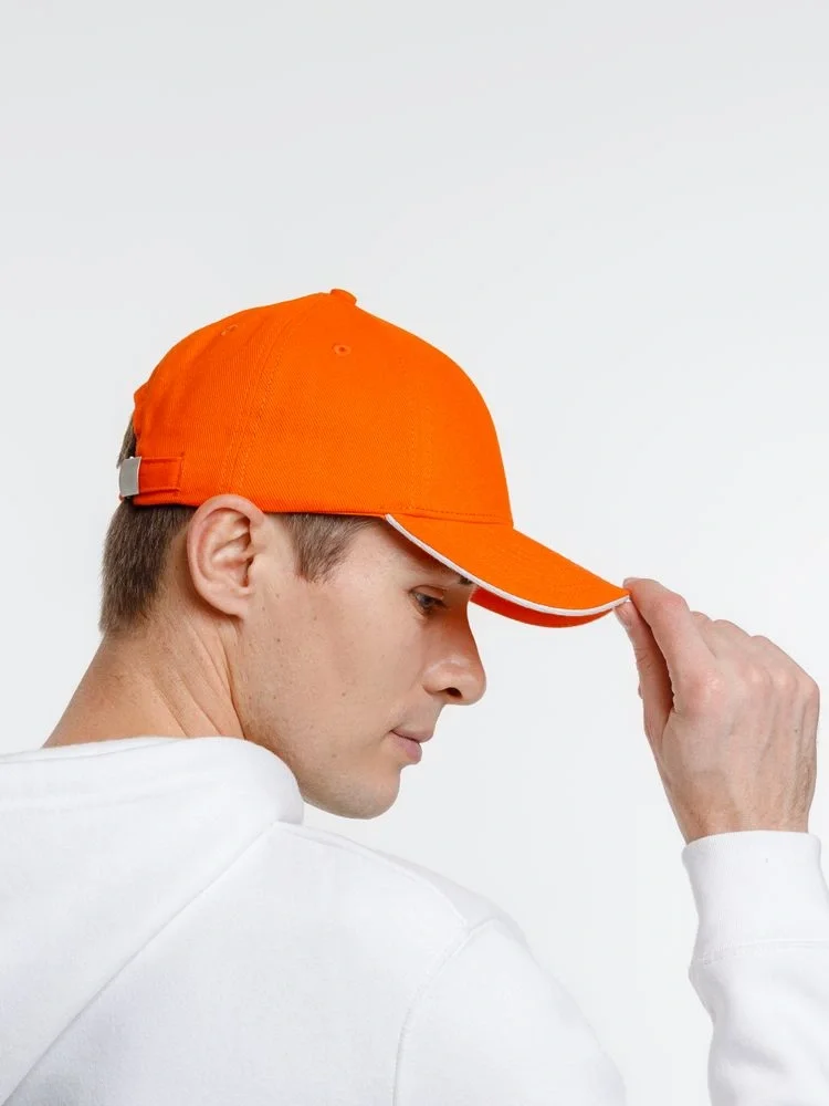 Бейсболка Spiker, оранжевая с белым - фото 9
