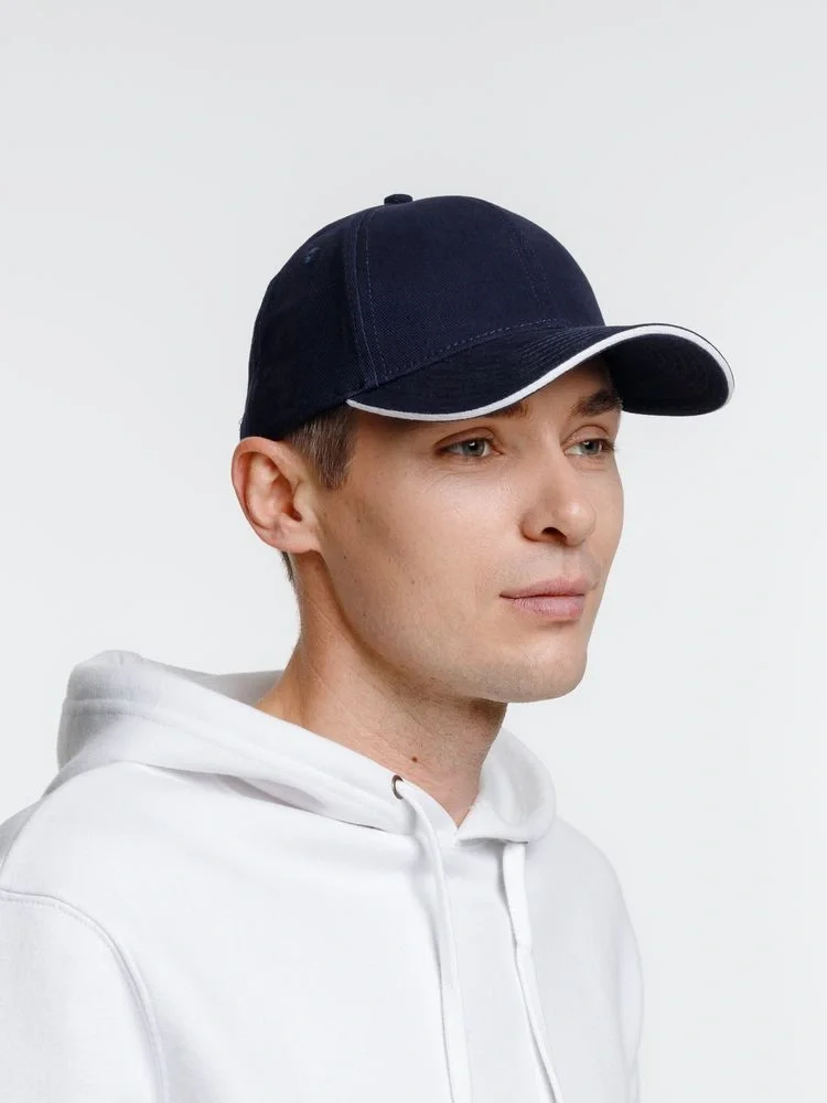 Бейсболка Spiker, темно-синяя с белым - фото 8