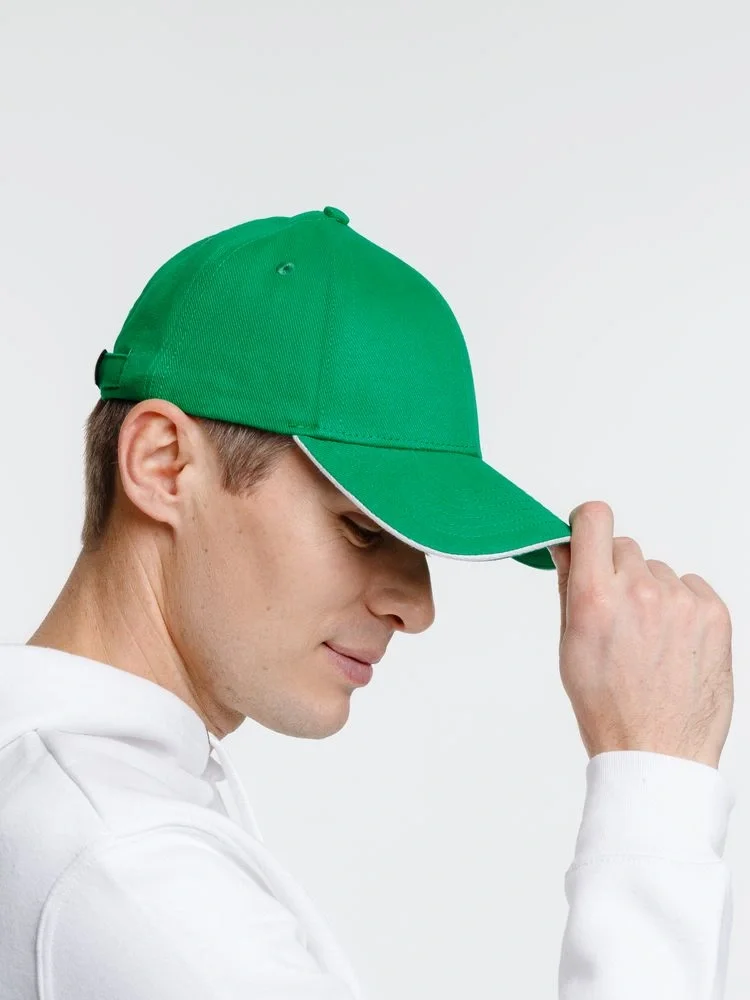 Бейсболка Spiker, зеленая с белым - фото 10