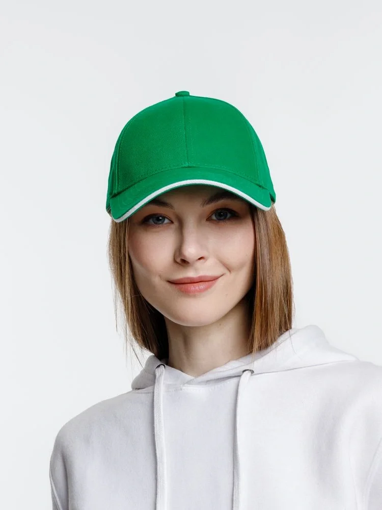 Бейсболка Spiker, зеленая с белым - фото 5