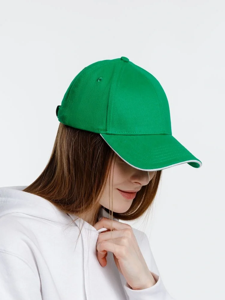 Бейсболка Spiker, зеленая с белым - фото 7