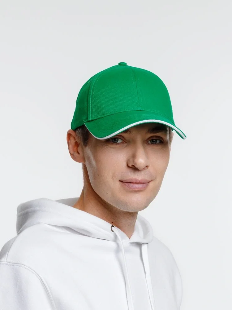 Бейсболка Spiker, зеленая с белым - фото 9