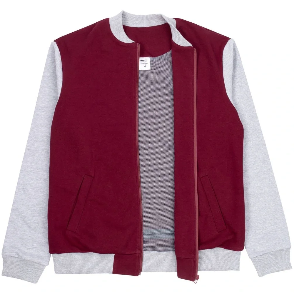 Бомбер College, бордовый - фото 15