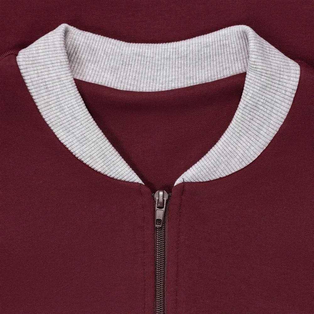 Бомбер College, бордовый - фото 4