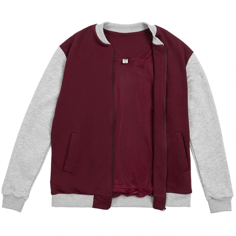 Бомбер College, бордовый - фото 6