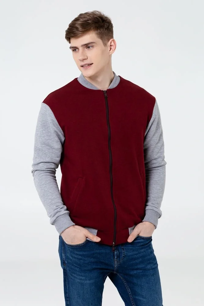 Бомбер College, бордовый - фото 8