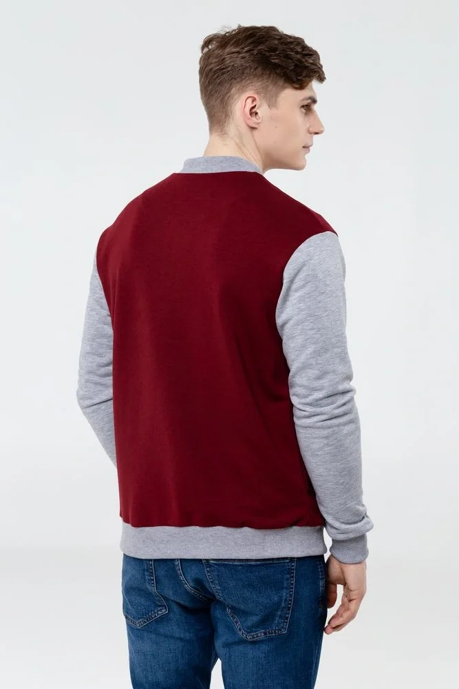 Бомбер College, бордовый - фото 9