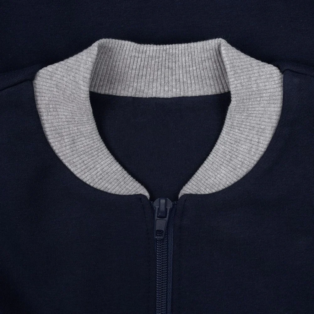 Бомбер College, темно-синий - фото 3