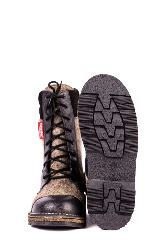 Ботинки комбинированные (войлок/юфть) с КП мод. ЛЛО 070 - фото 1