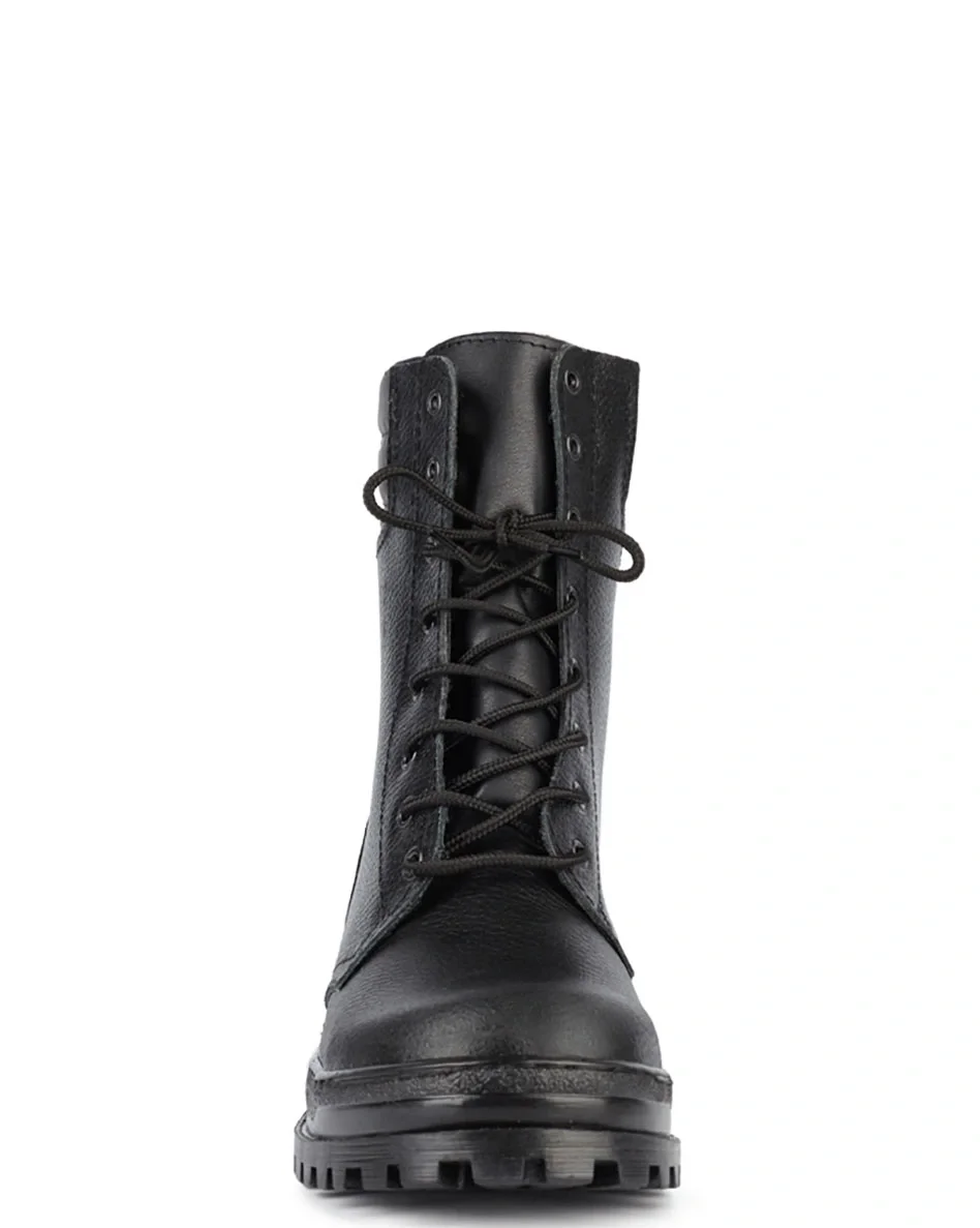 Ботинки с высоким берцем Армия хром на искусственном меху черные - фото 4