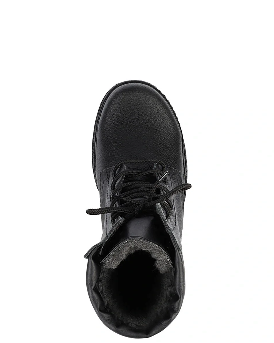 Ботинки с высоким берцем Армия хром на искусственном меху черные - фото 6