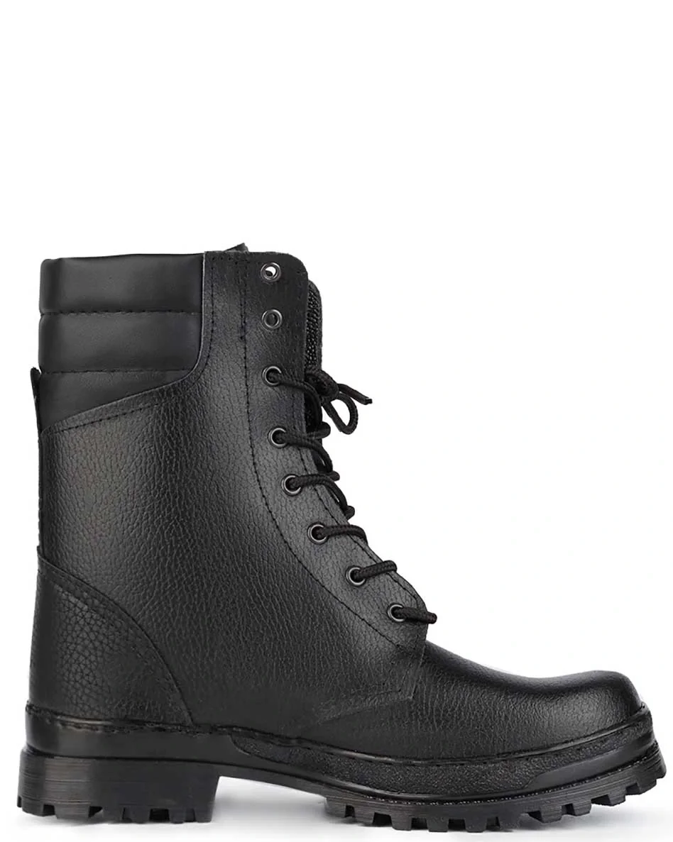 Ботинки с высоким берцем Армия хром на натуральном меху черные - фото 2