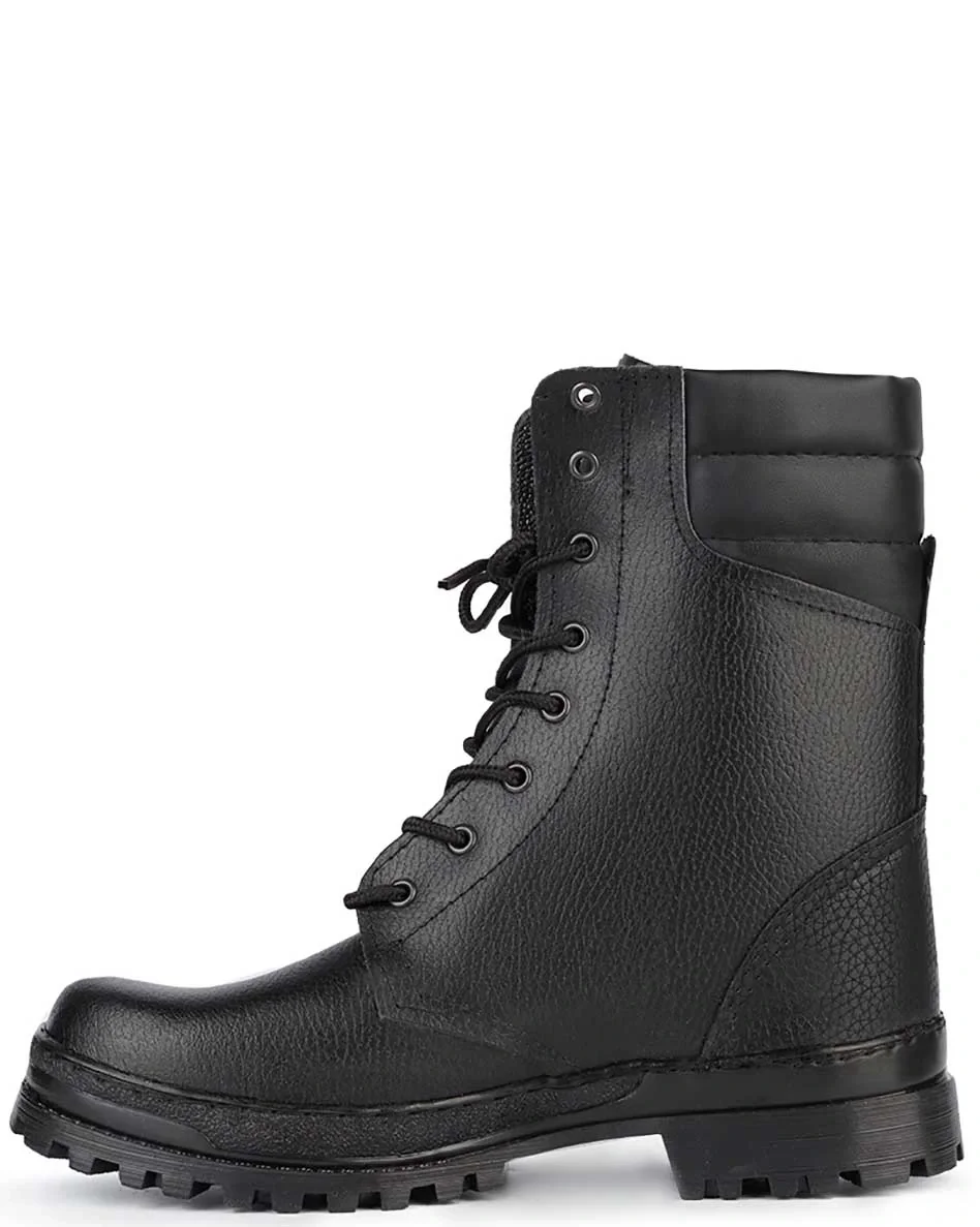 Ботинки с высоким берцем Армия хром на натуральной шерсти черные - фото 4