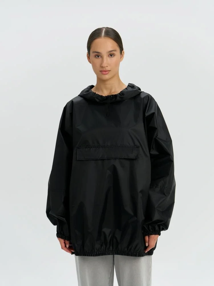 Дождевик-анорак Alatau, укороченный, черный, единый размер - фото 12