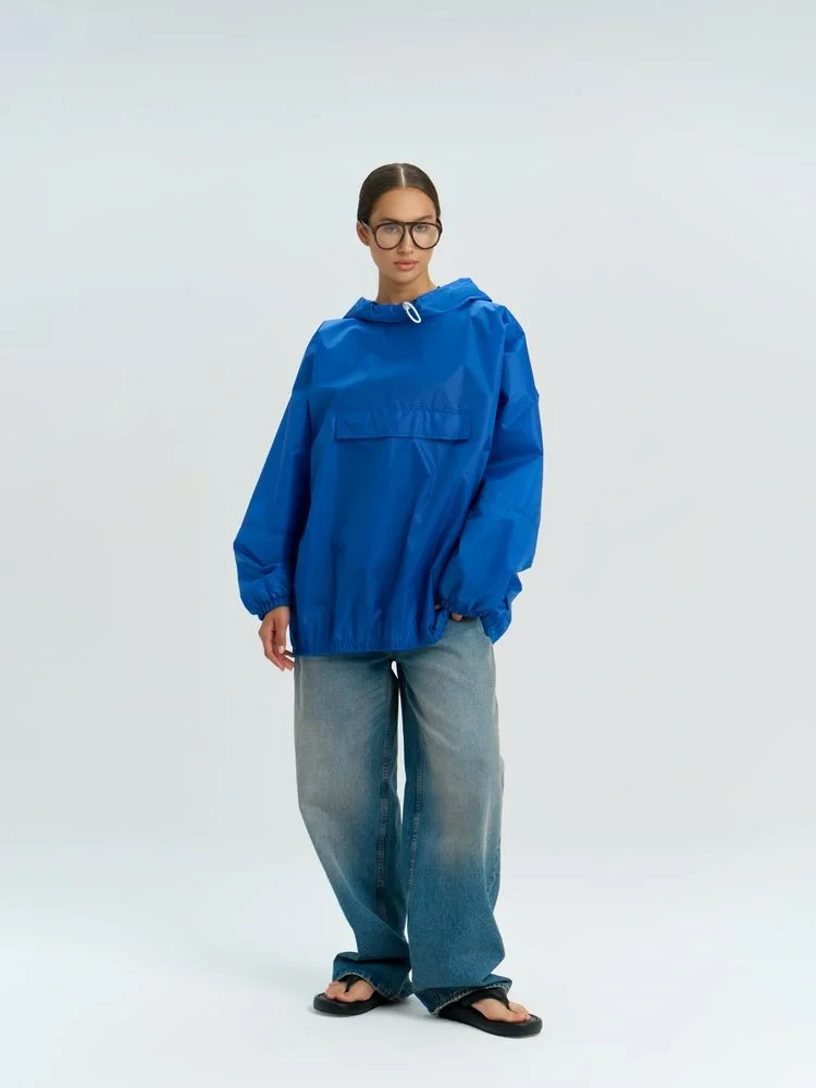 Дождевик-анорак Alatau, укороченный, синий, единый размер - фото 14