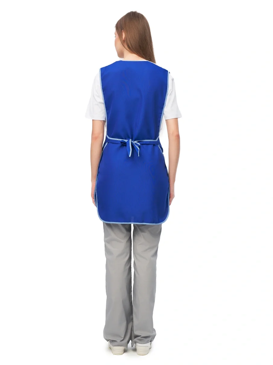 Фартук-сарафан "Иней" васильковый с белым - фото 4