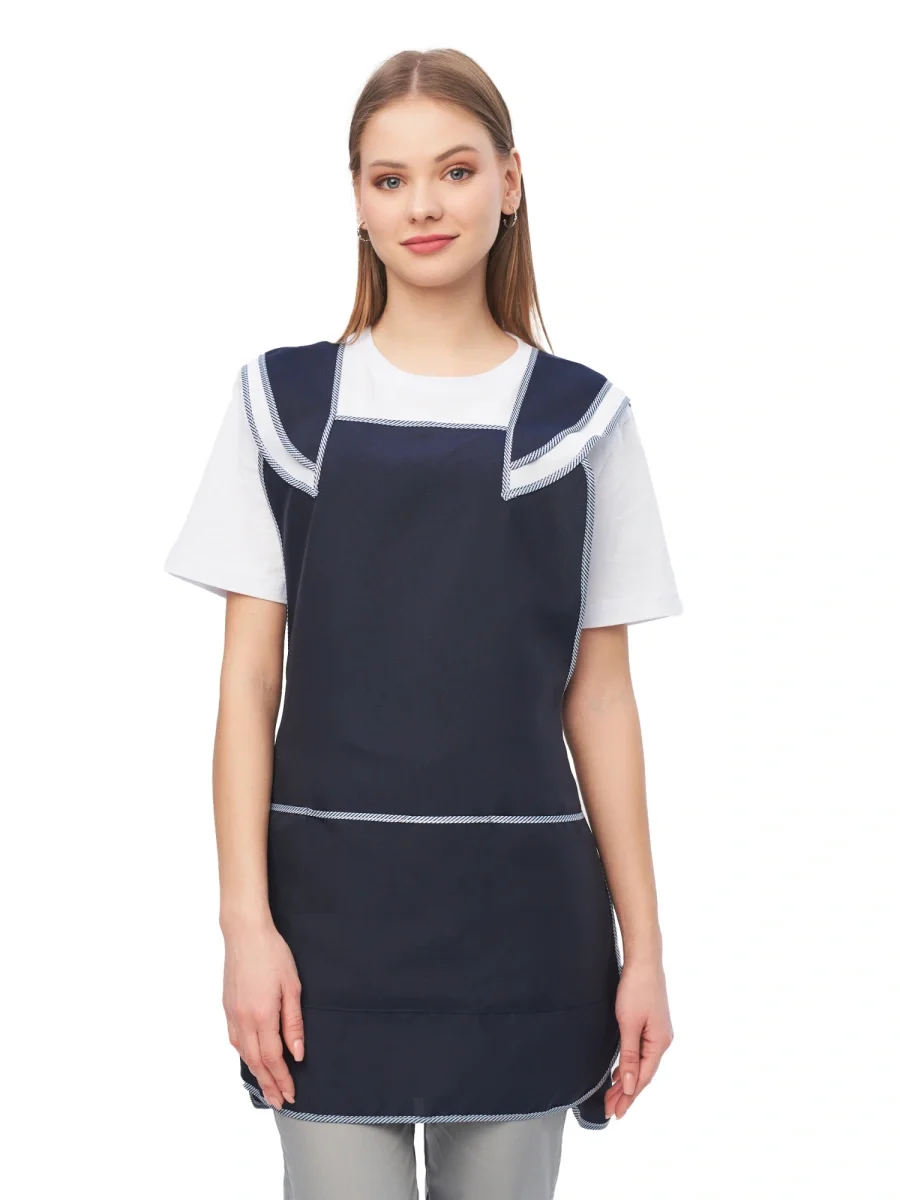 Фартук-сарафан "Лепесток" т-синий - фото 1