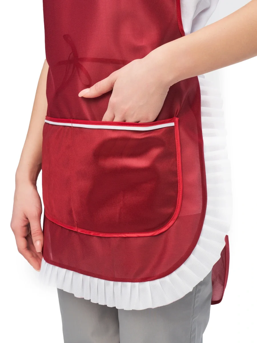 Фартук-сарафан нейлоновый бордовый - фото 5
