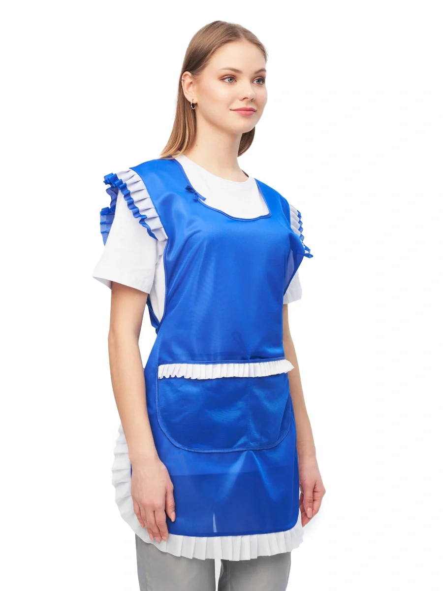 Фартук-сарафан нейлоновый васильковый - фото 4