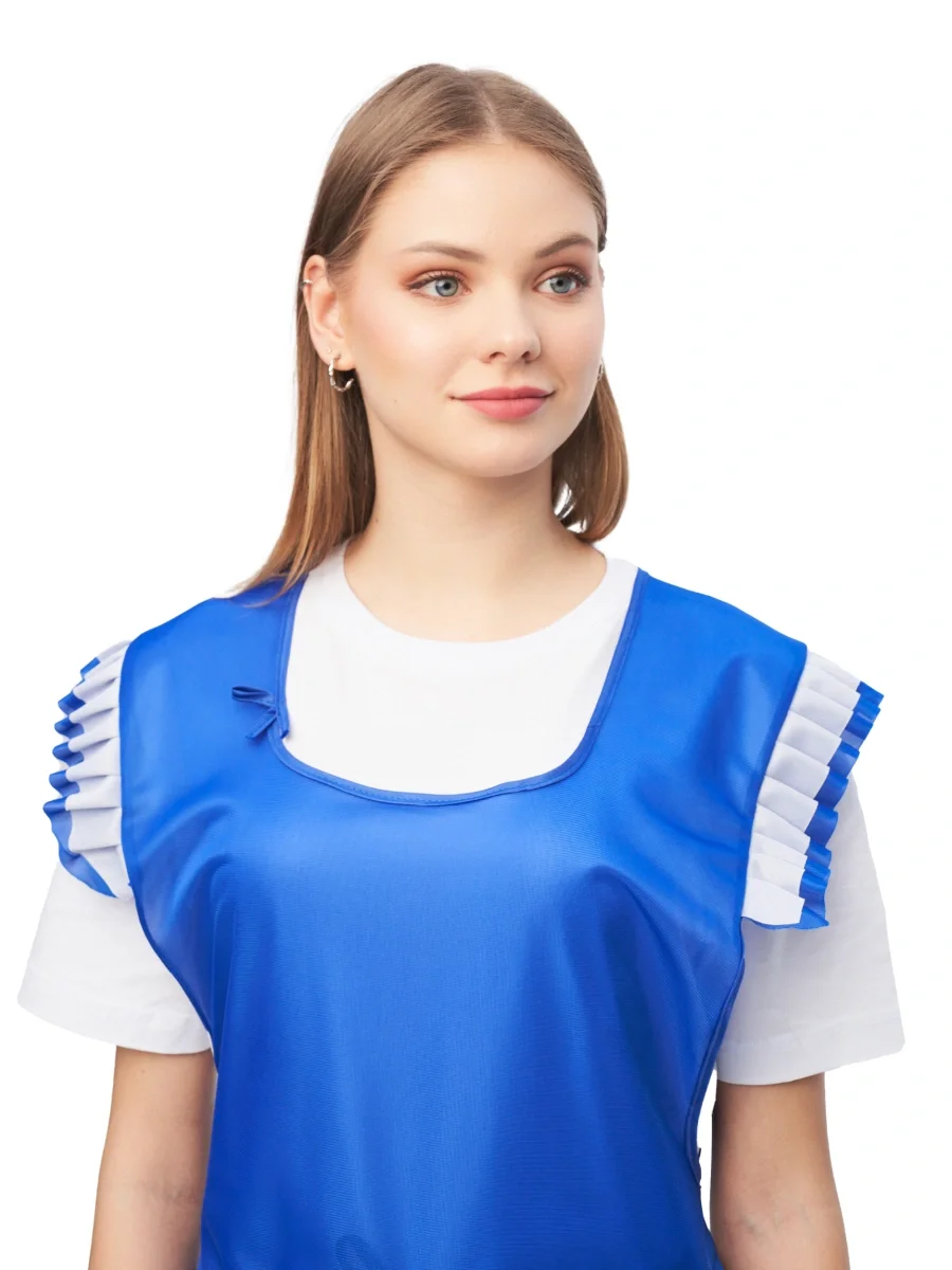 Фартук-сарафан нейлоновый васильковый - фото 6