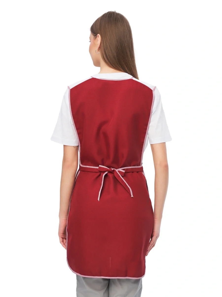 Фартук-сарафан "Цветок" бордовый с белым - фото 5