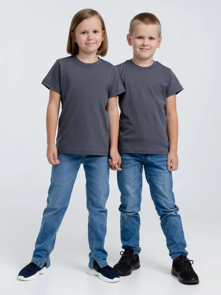 Футболка детская T-Bolka Kids, темно-серая (графит) - фото 7