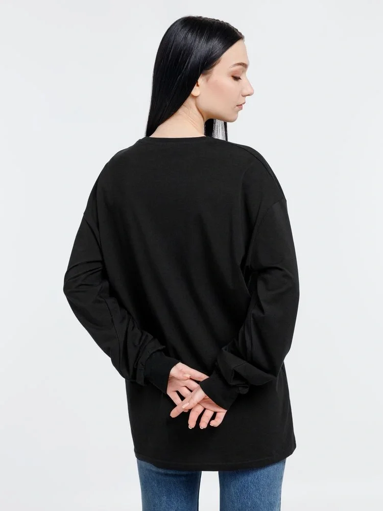 Футболка оверсайз с длинным рукавом Сity Sapiens, черный - фото 8