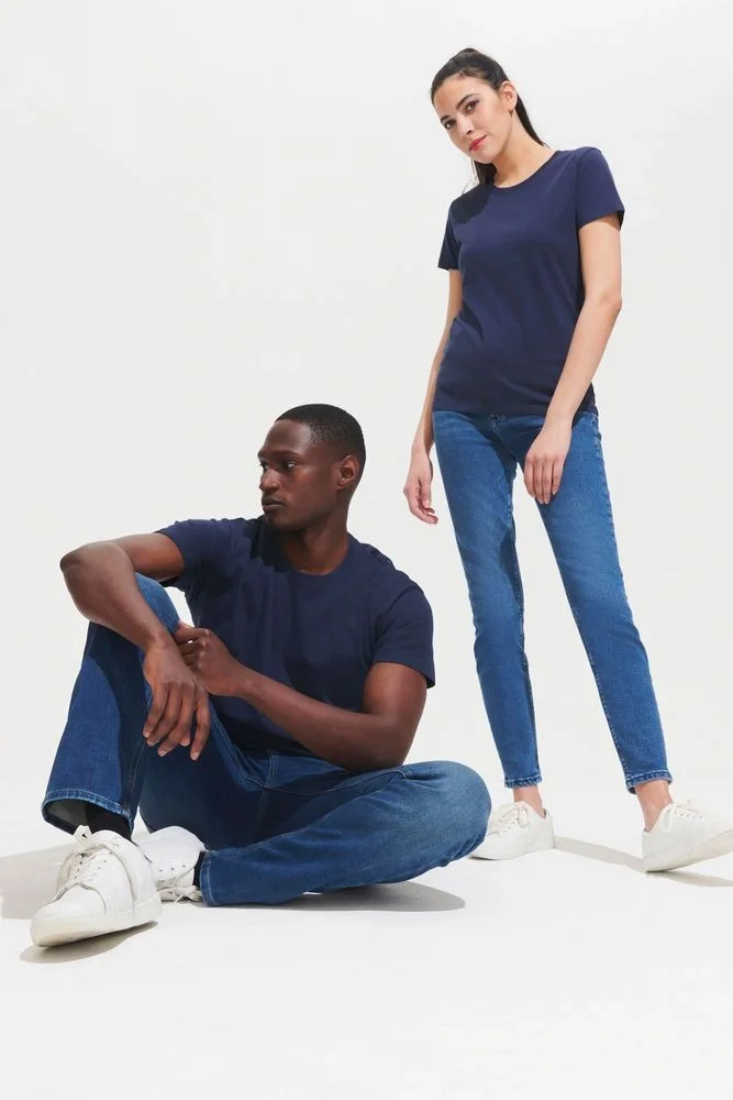 Футболка унисекс Regent 150, синяя (джинс) - фото 18