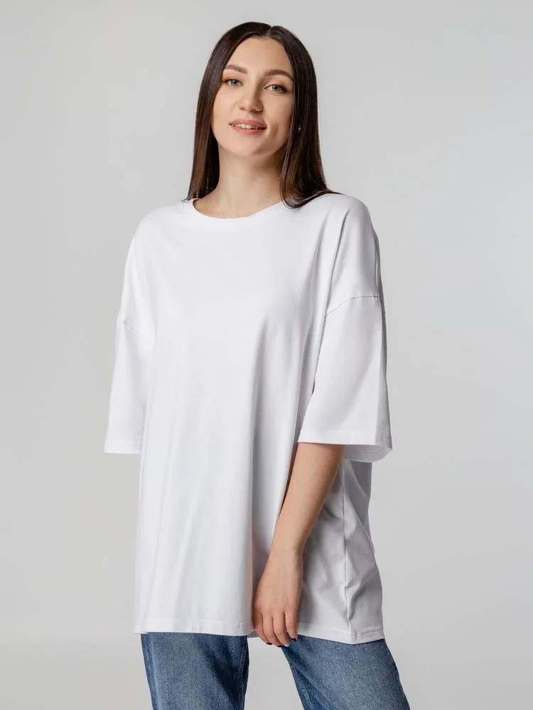 Футболка унисекс оверсайз Crosstown, белая - фото 4