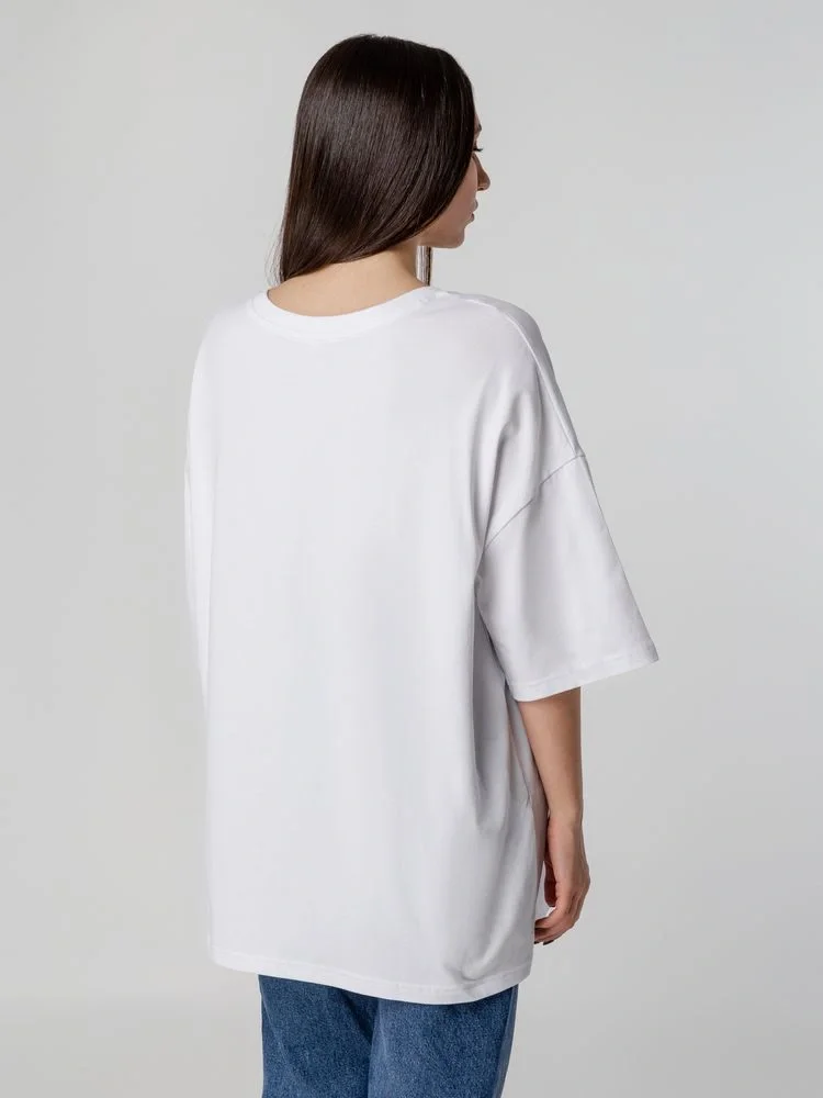 Футболка унисекс оверсайз Crosstown, белая - фото 5